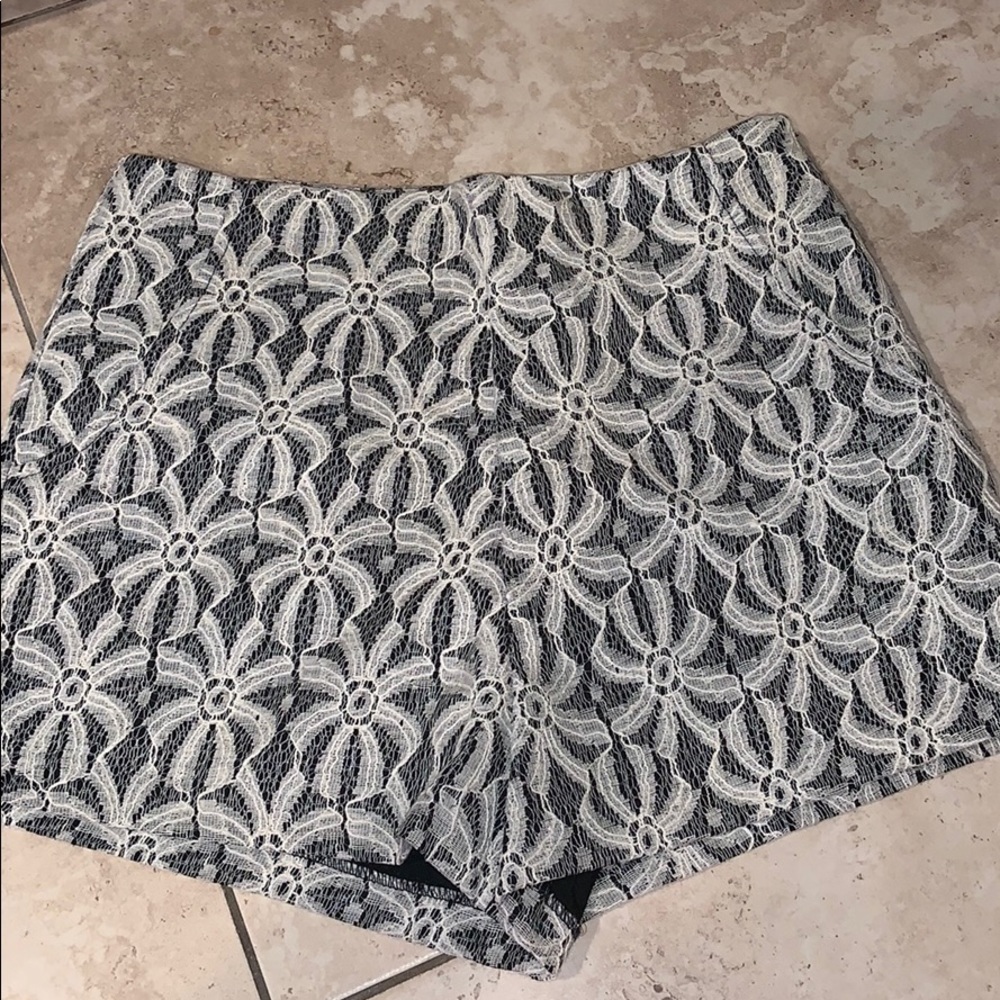 High waisted floral shorts